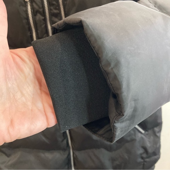 SAM EDELMAN Sz XL Hooded Shiny Reflective Back Zipper Pockets Puffer Coat Jacket - Picture 5 of 11